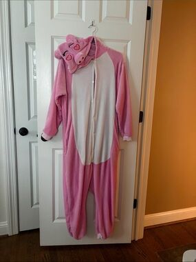 Amazon Pink and White Pig Onesie Costume